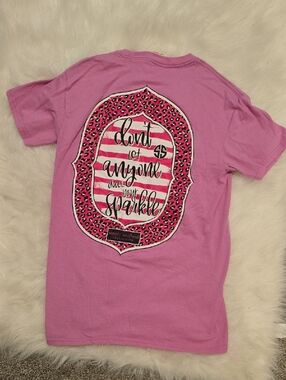 Simply Southern Pink  Short Sleeve Tee with Leopard Graphic